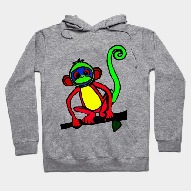 Colorful monkey Hoodie by MAGICOART